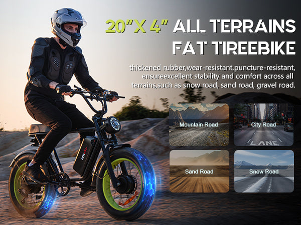 Emoko C91 20 inch 23Ah 2000w dual drive fat tyre high speed ebike