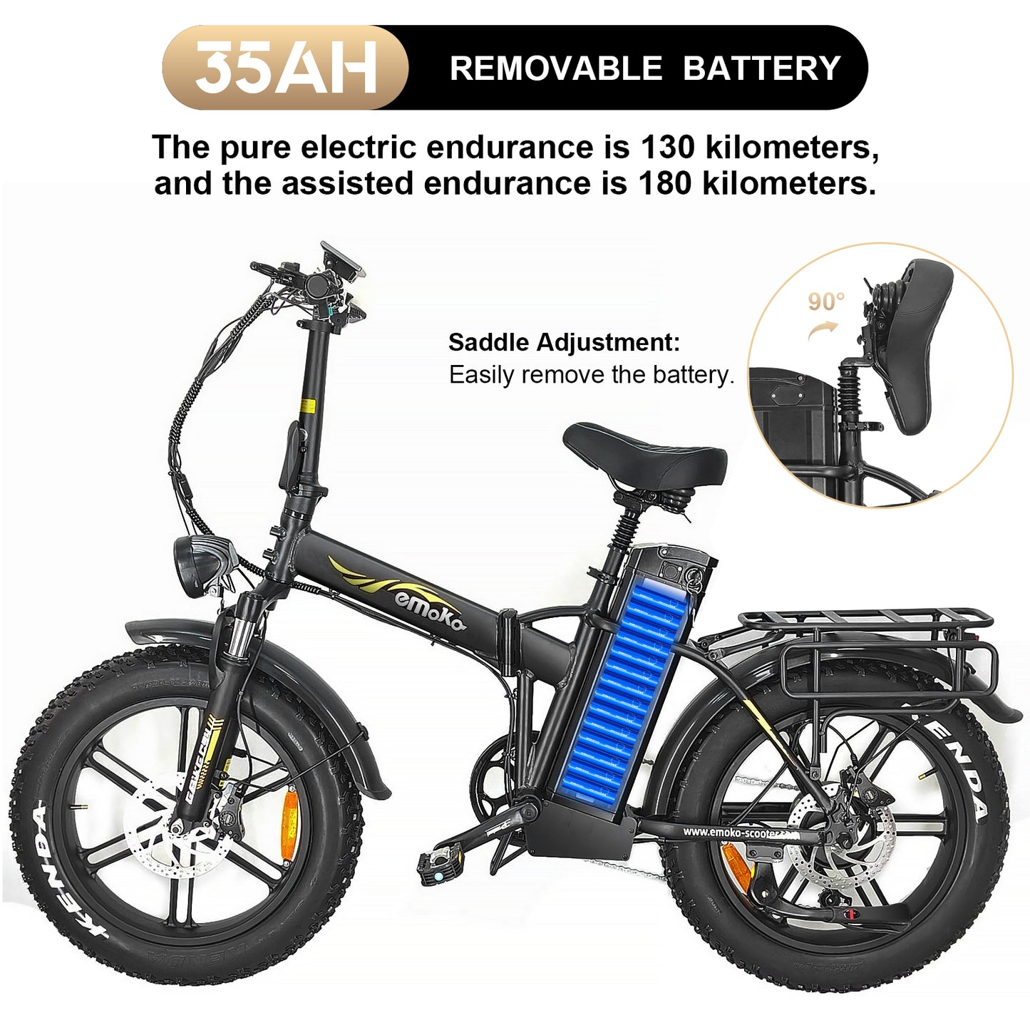 Emoko C94 20*4inch eBike with big battery for delivery "