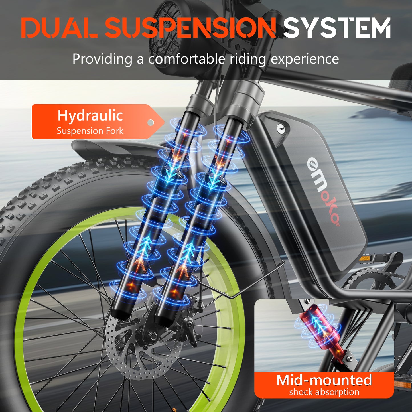 Emoko C91 20 inch fat tyre high speed ebike