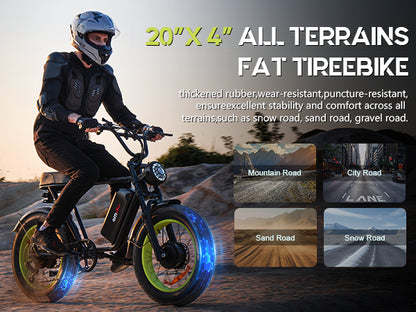 Emoko C91 20 inch 23Ah 2000w dual drive  fat tyre high speed ebike