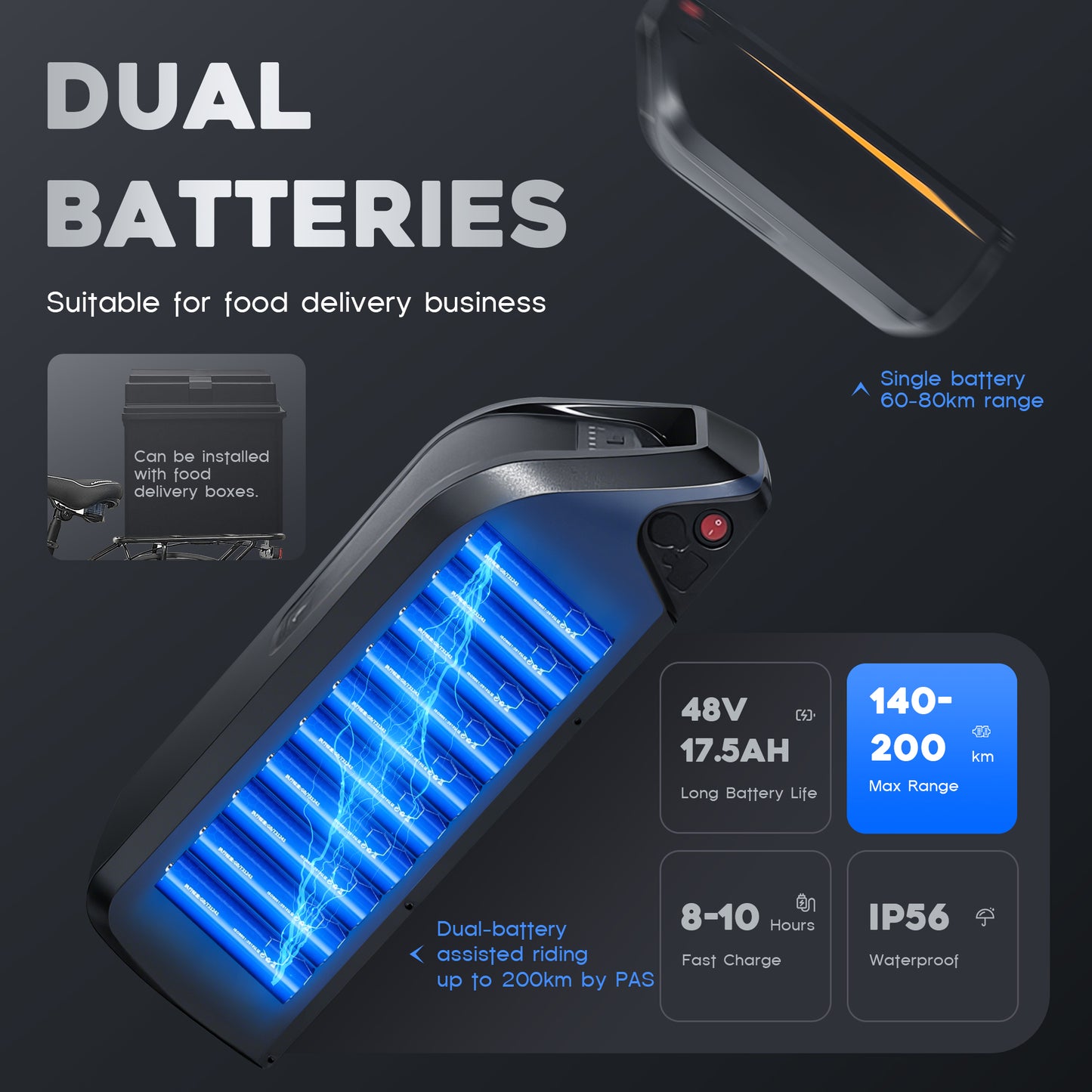 EC27 27.5 inch  delivery ebike dual battery